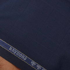 Trouser Fabric Raymond Poly Viscose Broad Check Colour Dark Blue