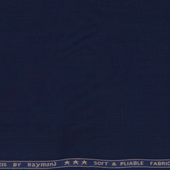 Trouser Fabric Raymond Poly Viscose Mild Check Colour Dark Blue