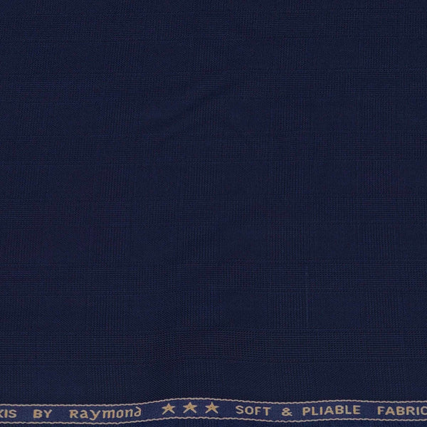 Trouser Fabric Raymond Poly Viscose Mild Check Colour Dark Blue