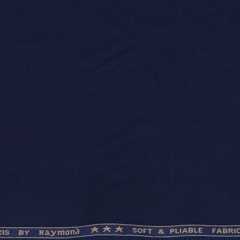 Trouser Fabric Raymond Poly Viscose Mild Check Colour Dark Blue