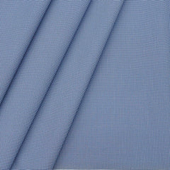 Shirt Fabric ManTire Poly Cotton Wrinkle Free Formal Pin Check Colour Star Blue