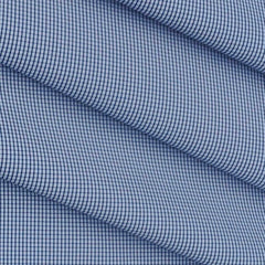 Shirt Fabric ManTire Poly Cotton Wrinkle Free Formal Pin Check Colour Star Blue
