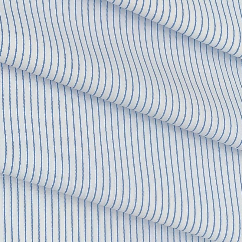 Shirt Fabric ManTire Poly Cotton Wrinkle Free Formal Lining Colour Light Blue N White