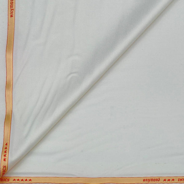 Suit Fabric Raymond Poly Viscose Plain Color Ash White
