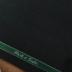 Trouser Fabric Reid & Taylor Polyester Viscose Mild Check Color Feldgrau Green