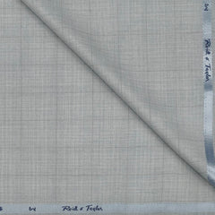 Trouser Fabri Reid & Taylor Polyester Viscose Broad Check Color Silver