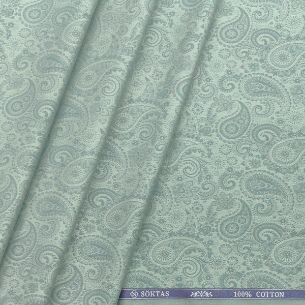 Shirt Fabric Soktas 100% Cotton Jacquard Colour Viridian Green