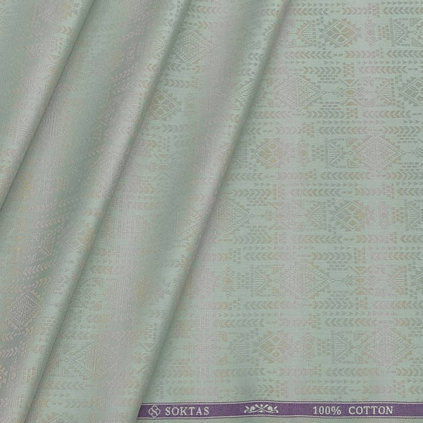 Shirt Fabric Soktas 100% Cotton Jacquard Colour Swamp Green N Light Pink