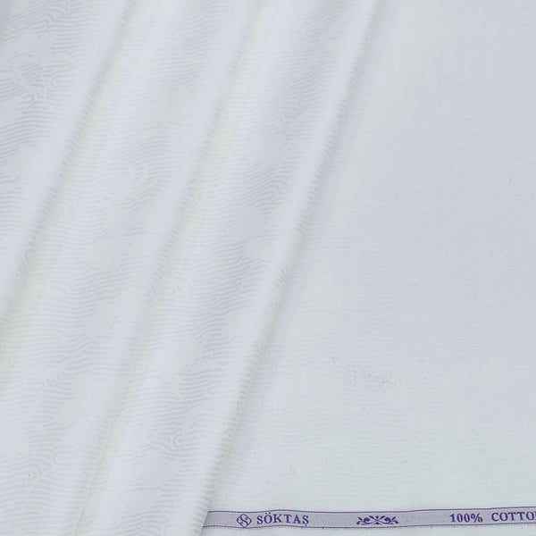 Shirt Fabric Soktas 100% Cotton Jacquard Colour Ash White