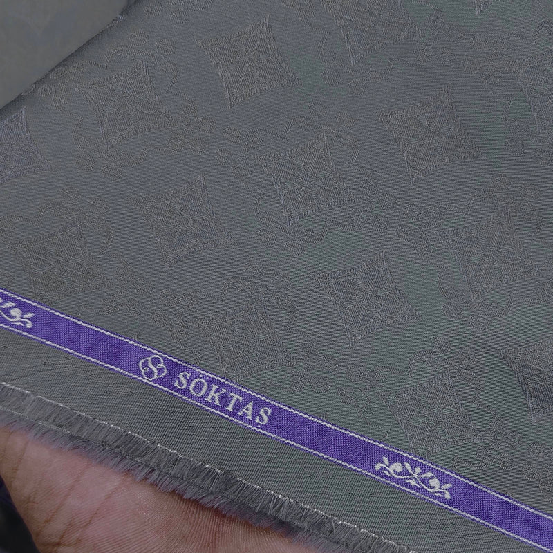Shirt Fabric Soktas 100% Cotton Jacquard Colour Davy's Grey