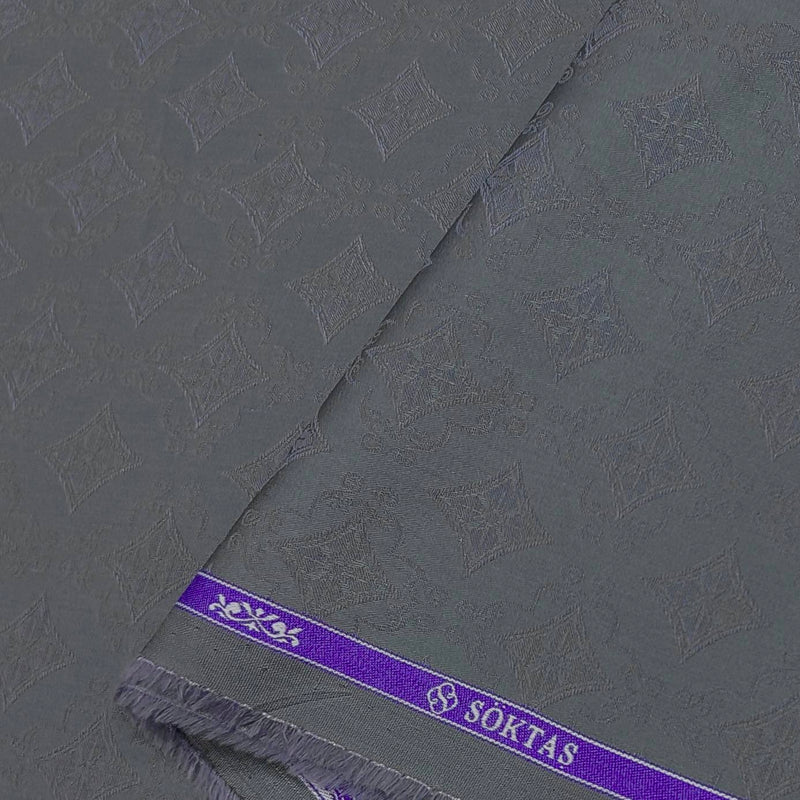 Shirt Fabric Soktas 100% Cotton Jacquard Colour Davy's Grey