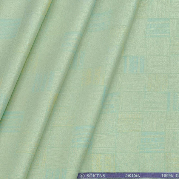 Shirt Fabric Soktas 100% Cotton Jacquard Colour Tea Green