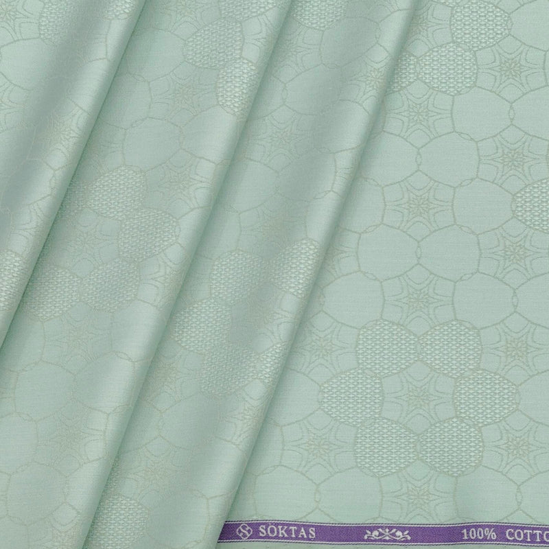 Shirt Fabric Soktas 100% Cotton Jacquard Colour Pistachio Green