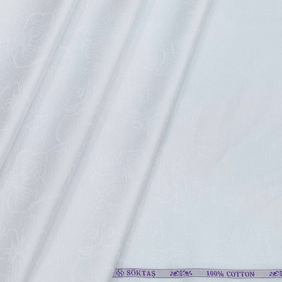Shirt Fabric Soktas 100% Cotton Jacquard Colour White