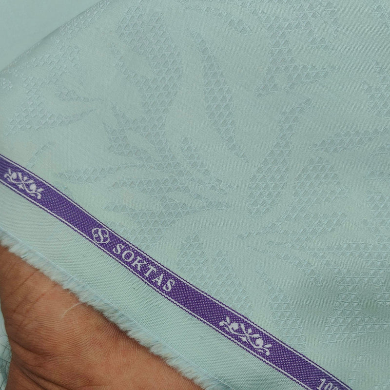 Shirt Fabric Soktas 100% Cotton Jacquard Colour Celeste Blue