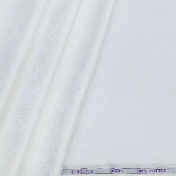 Shirt Fabric Soktas 100% Cotton Jacquard Colour Off White