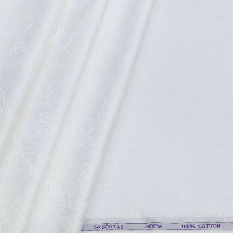 Shirt Fabric Soktas 100% Cotton Jacquard Colour Off White