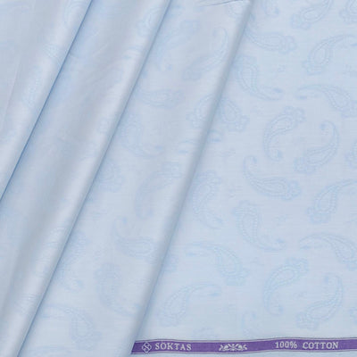 Shirt Fabric Soktas 100% Cotton Jacquard Colour Bright Blue
