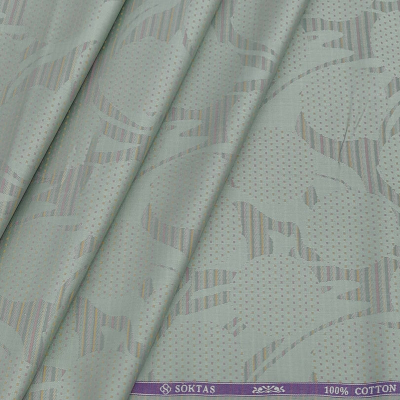 Shirt Fabric Soktas 100% Cotton Jacquard Colour Laurel Green