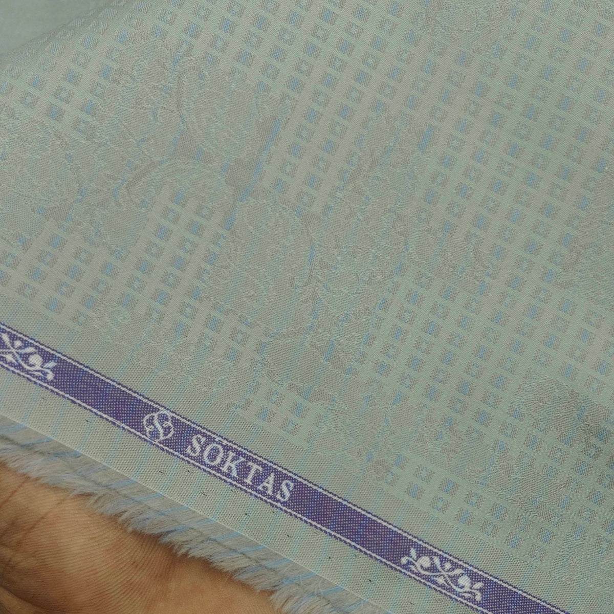 Shirt Fabric Soktas 100% Cotton Jacquard Colour Sage Green