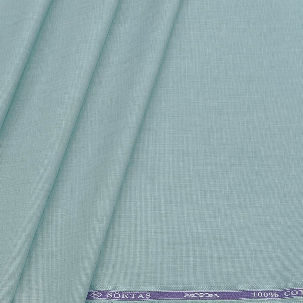 Soktas Men's Finest 60s Giza Cotton FIll a Fill Light Plain Shirt fabric Colour Mint Green