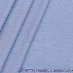 Soktas Men's Finest 60s Giza Cotton FIll a Fill Light Plain Shirt fabric Colour Sky Blue