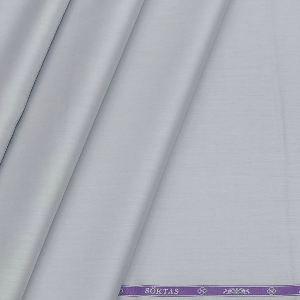 Shirt Fabric Soktas 80s Giza Cotton Plain satin Colour silver