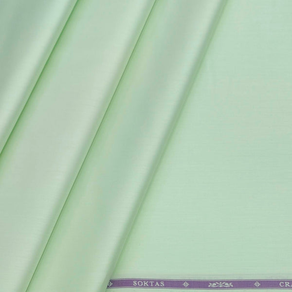 Shirt Fabric Soktas 80s Giza Cotton Plain satin Colour Pastel Green