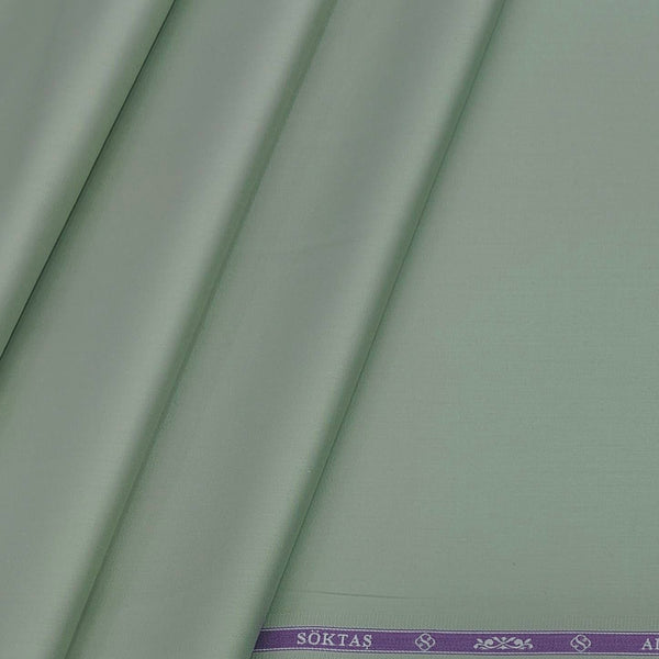 Shirt Fabric Soktas 80s Giza Cotton Plain satin Colour Tea Green