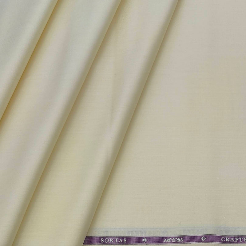 Shirt Fabric Soktas 80s Giza Cotton Plain satin Colour Ivory Cream