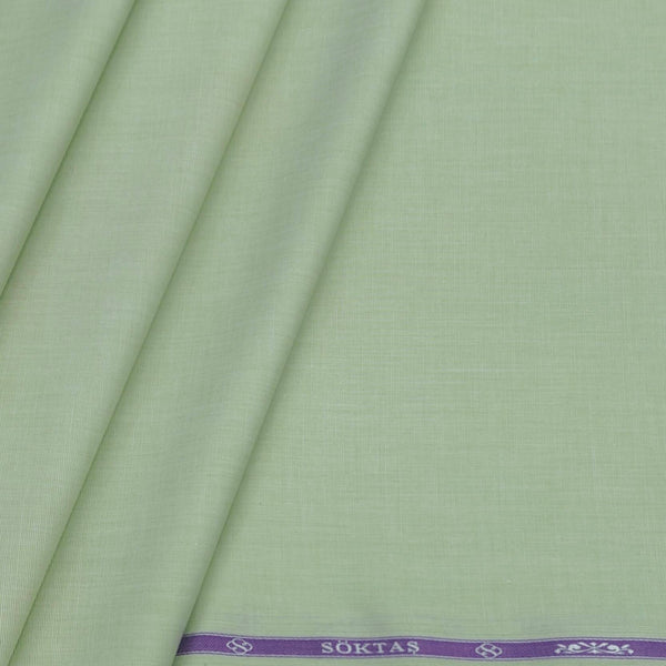 Soktas Men's Finest 60s Giza Cotton FIll a Fill Light Plain Shirt fabric Colour Light Green