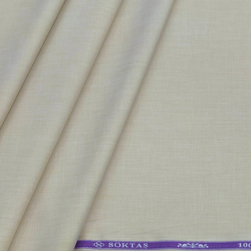 Soktas Men's Finest 60s Giza Cotton FIll a Fill Light Plain Shirt fabric Colour Light Brown