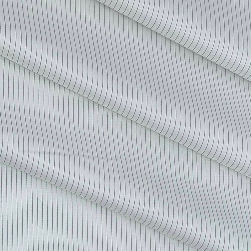 Shirt Fabric Soktas 80s Giza Cotton Pin Lining Colour Grey N White