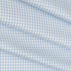 Shirt Fabric Soktas 80s Giza Cotton Small Check Colour Blue N White
