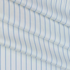 Shirt Fabric Soktas 80s Giza Cotton Broad Lining Colour Azure Blue N White