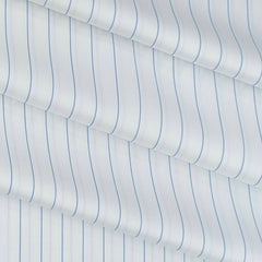 Shirt Fabric Soktas 80s Giza Cotton Broad Lining Colour Cobalt Blue N White