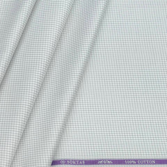 Shirt Fabric Soktas 80s Giza Cotton Pin Check Colour Grey N White