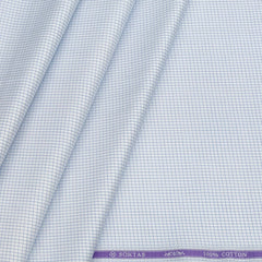 Shirt Fabric Soktas 80s Giza Cotton Pin Check Colour White N Blue