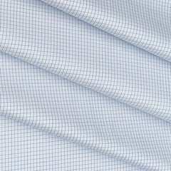 Shirt Fabric Soktas 80s Giza Cotton Pin Check Colour White N Blue