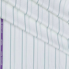 Shirt Fabric Soktas Giza Cotton Broad Lining With Jacquard Colour Green N White
