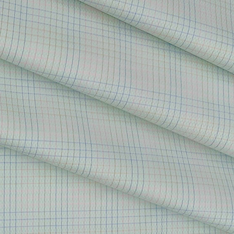 Shirt Fabric Soktas Giza Cotton Mix Pin Check Colour Pista Green N Blue