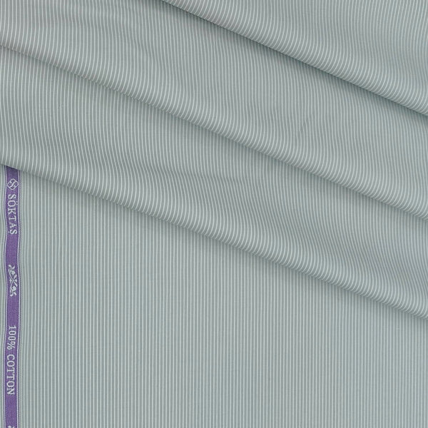 Shirt Fabric Soktas 100/1 Giza Cotton Pin Lining Colour Grey
