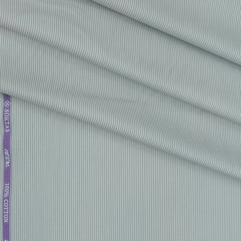 Shirt Fabric Soktas 100/1 Giza Cotton Pin Lining Colour Grey