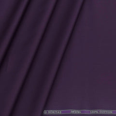 Shirt Fabric Soktas 80s Giza Cotton Plain Colour Mauve Purple