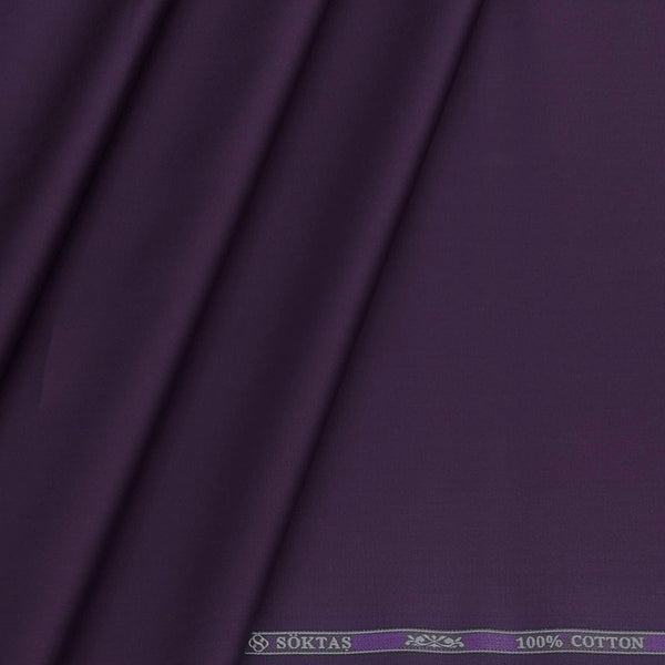 Shirt Fabric Soktas 80s Giza Cotton Plain Colour Mauve Purple