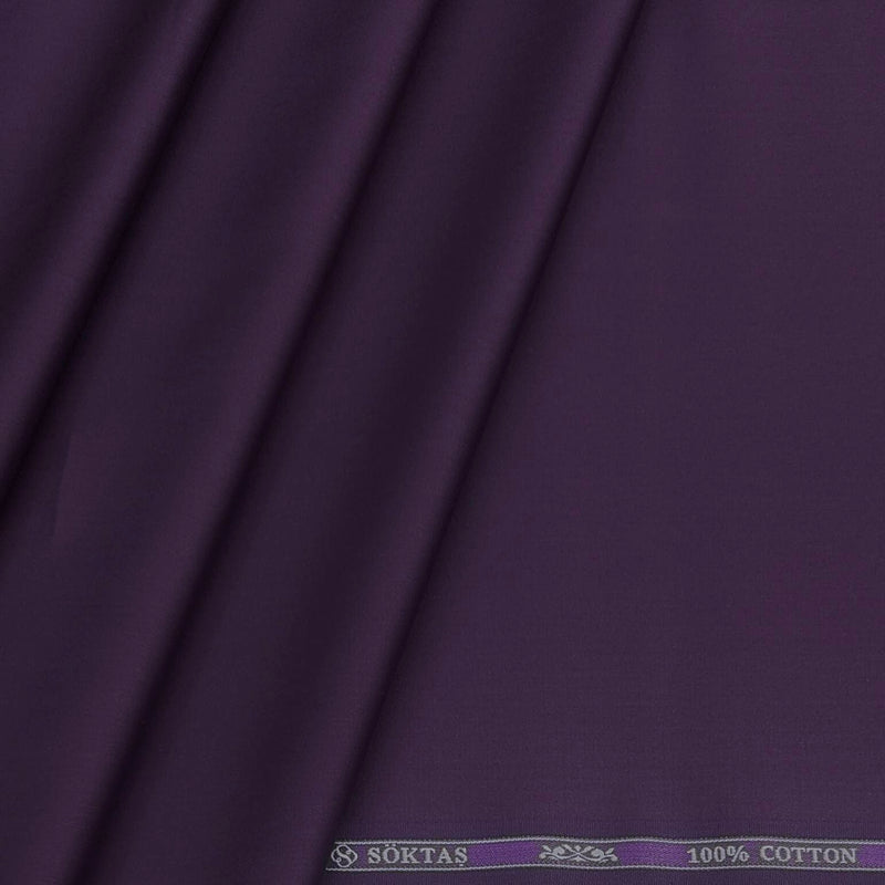 Shirt Fabric Soktas 80s Giza Cotton Plain Colour Mauve Purple