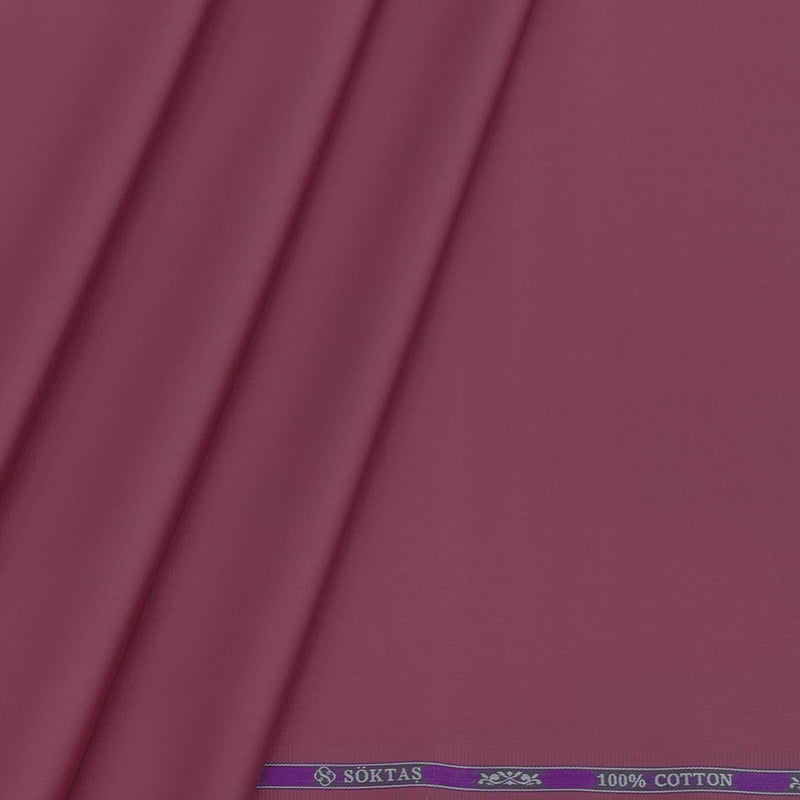 Shirt Fabric Soktas 80s Giza Cotton Plain Colour Mulberry Pink