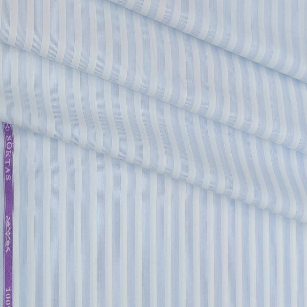 Shirt Fabric Soktas Giza Cotton Lining Colour Blue N White