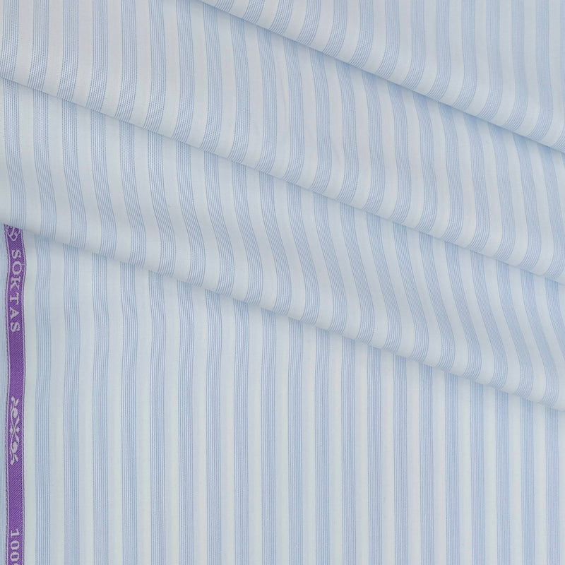 Shirt Fabric Soktas Giza Cotton Lining Colour Blue N White