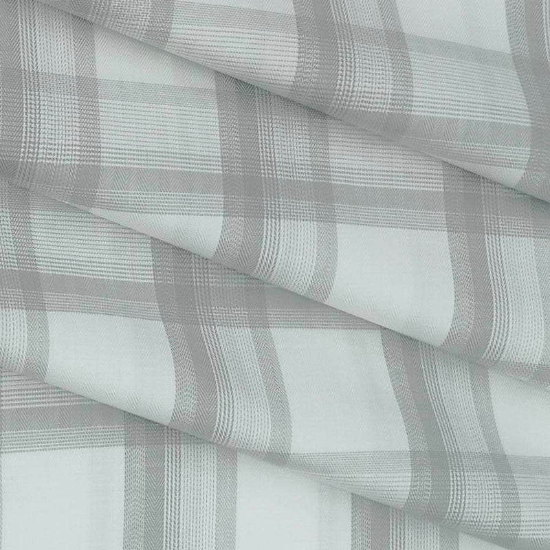 Shirt Fabric Soktas Giza Cotton Broad Check Colour Grey N White
